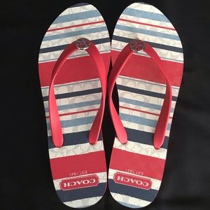 Coach flip flops new without tags or box Sz 9-10